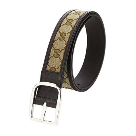 449716 gucci|Gucci Original GG Canvas with Leather Belt, Brown/beige (38.